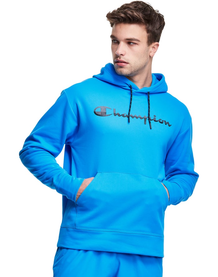 Champion Mens Hoodie NZ - Game Day Script Logo Blue ( 8453-ZBTUN )